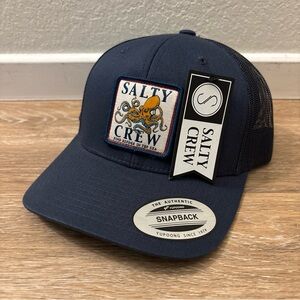 Salty Crew Mens Hat Ink Slinger Retro Snapback Trucker Hat Navy 6-Panel Cap NWT